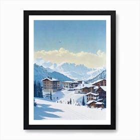 Cortina D'Ampezzo, Italy Vintage 2 Skiing Poster Art Print