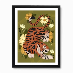 Moody Tiger Illustration Canvas Print by Call Of The Wild Studio - Fy