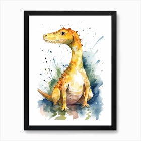 Baryonyx Cute Dinosaur Watercolour 3 Art Print