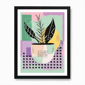 Abstract Plant In A Pot 1 Art Print