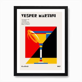 Vesper Bauhaus Cocktail Art Print Art Print