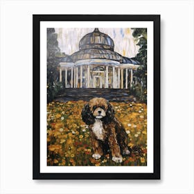 Painting Of A Dog In Kew Gardens, United Kingdom In The Style Of Gustav Klimt 02 Art Print