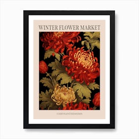 Chrysanthemums 12 Winter Flower Market Poster Art Print