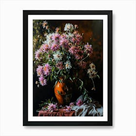 Baroque Floral Still Life Asters 8 Art Print