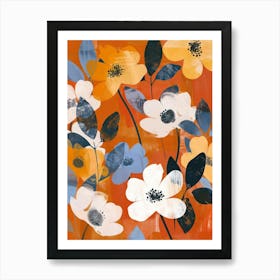 Orange Flowers Canvas Print Art Print