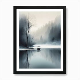 Boat On The Lake 1 Art Print