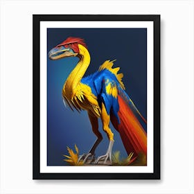 Deinonychus Primary Colours Dinosaur Art Print