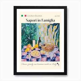 Sapori In Famiglia Trattoria Italian Poster Food Kitchen Art Print