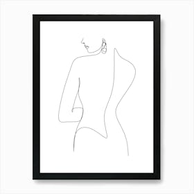 Woman'S Back.Scandinavian wall art Art Print