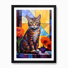 Cat In Front Of Window Art Print