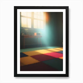 Room With Colorful Floor-Reimagined Art Print