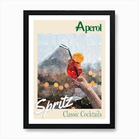 Aperol Spritz Cheers – Classic Cocktails Art Print