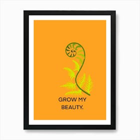 Grow fern graphic orange Art Print