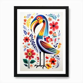 Scandinavian Bird Illustration Pelican 1 Art Print