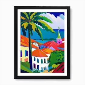 Martinique Colourful Painting Tropical Destination Art Print