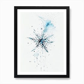 Falling, Snowflakes, Minimalist Watercolour 3 Art Print