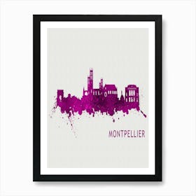 Montpellier France City Purple Art Print