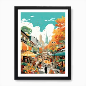 Bangkok In Autumn Fall Travel Art 1 Art Print