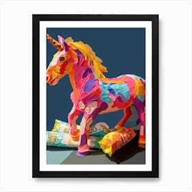 Unicorn Plushie Oil Painting Poster