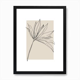 Beige Botanical Leaf 1 Art Print