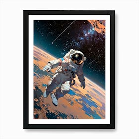 Astronaut In Space 4 Art Print