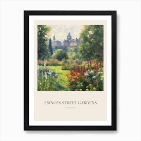 Princes Street Gardens Edinburgh United Kingdom 3 Vintage Cezanne Inspired Poster Art Print