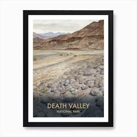 Death Valley National Park Watercolour Vintage Travel Poster 4 Art Print