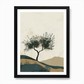 Olive Tree Minimal Japandi Illustration 4 Art Print