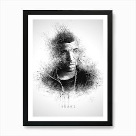 Drake Rapper Sketch Art Print