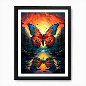 Sunset Butterfly 1 Art Print