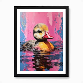 Pop Art Duckling Paint Splash 1 Art Print