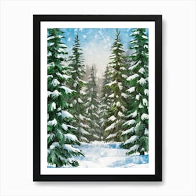 Snowy Forest Art Print