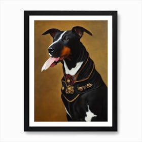 Bull Terrier Renaissance Portrait Oil Painting Art Print