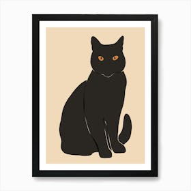 Black Cat Print 03 Art Print