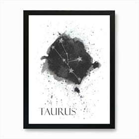 Taurus Zodiac Sign - paint splat constellation Poster