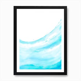 Blue Ocean Wave Watercolor Vertical Composition 10 Art Print