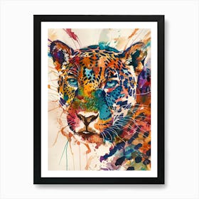 Jaguar Colourful Watercolour 2 Art Print