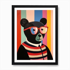 Little Black Bear 1 Wearing Sunglasses Art Print