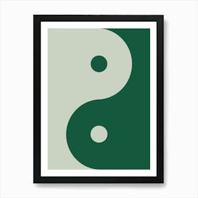 Yin Yang Sage Green Art Print