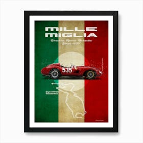 Mille Miglia 1957, Ferrari 315S, Taruffi Art Print