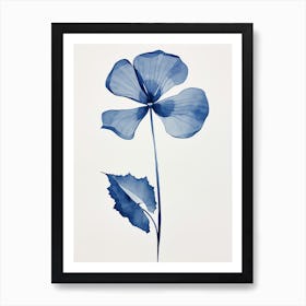 Blue Botanical Flamingo Flower 1 Art Print