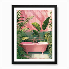 Pink Bathroom Art Print
