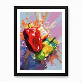 Red Peppers Oil Painting 2 Art Print