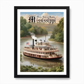 Mississippi Steamer Art Print