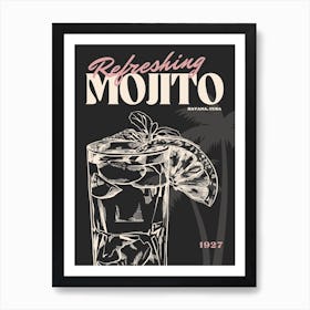 Black Retro Mojito Affiche