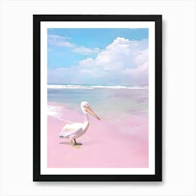 Pink Pelican Art Print