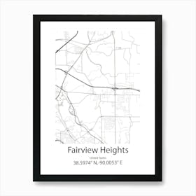 Fairview,United States Minimalist Map 1 Art Print