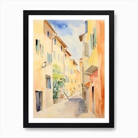 Prato, Italy Watercolour Streets 1 Art Print