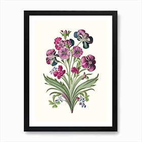 Sweet William 3 Floral Botanical Vintage Poster Flower Art Print