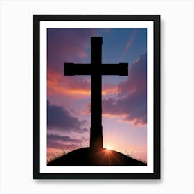 Cross At Sunset Art Print